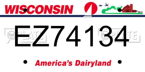 EZ74134 Wisconsin License Plate