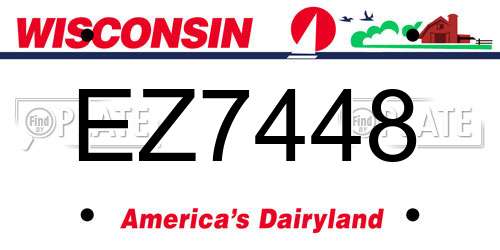 EZ7448 Wisconsin License Plate