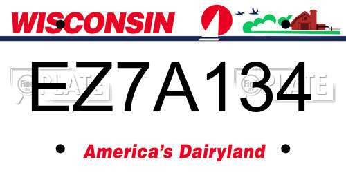 EZ7A134 Wisconsin License Plate