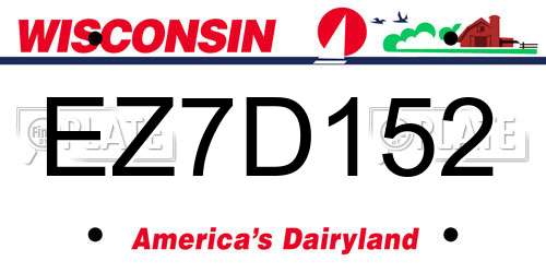 EZ7D152 Wisconsin License Plate