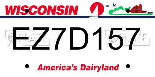 EZ7D157 Wisconsin License Plate