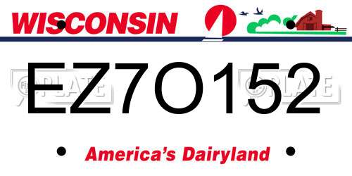 EZ7O152 Wisconsin License Plate
