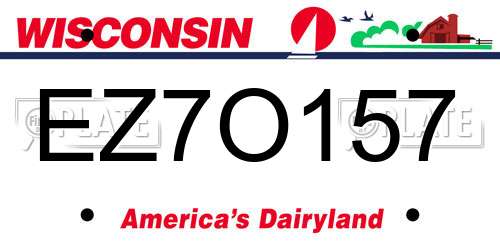 EZ7O157 Wisconsin License Plate