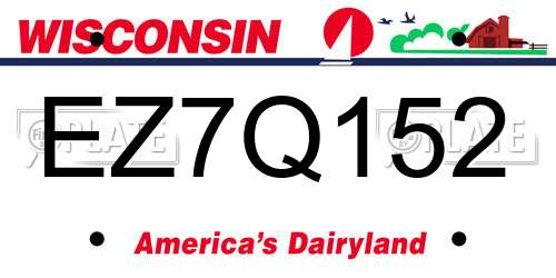 EZ7Q152 Wisconsin License Plate