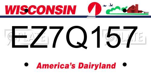 EZ7Q157 Wisconsin License Plate