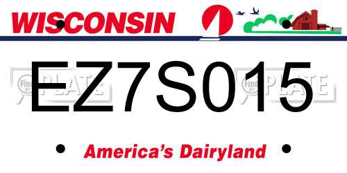 EZ7S015 Wisconsin License Plate