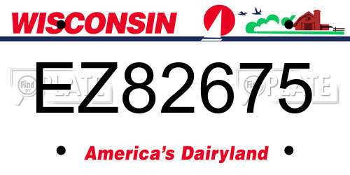 EZ82675 Wisconsin License Plate