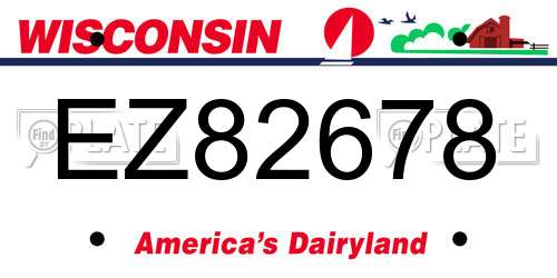 EZ82678 Wisconsin License Plate