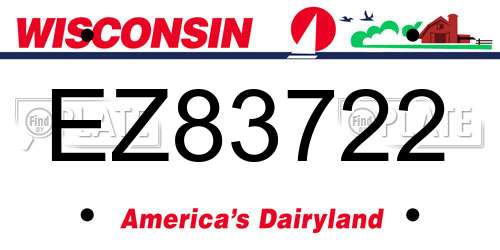 EZ83722 Wisconsin License Plate