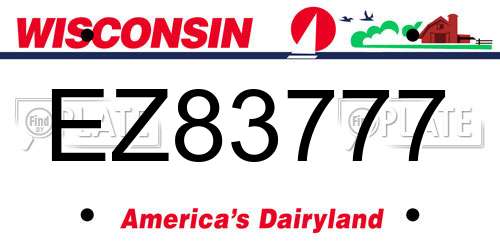 EZ83777 Wisconsin License Plate