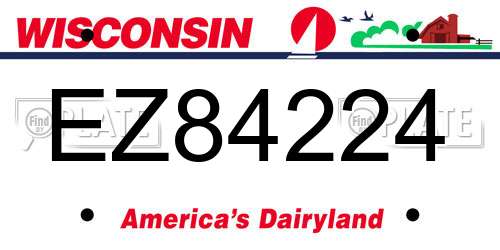 EZ84224 Wisconsin License Plate