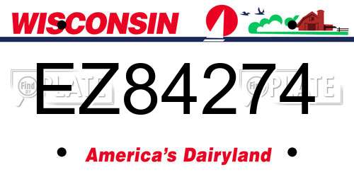 EZ84274 Wisconsin License Plate