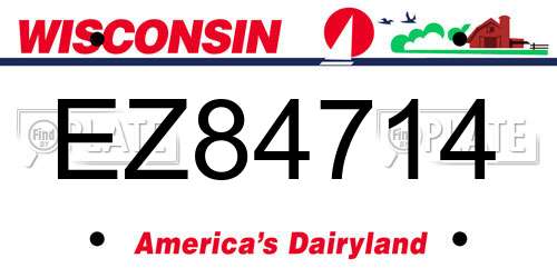 EZ84714 Wisconsin License Plate