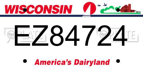 EZ84724 Wisconsin License Plate