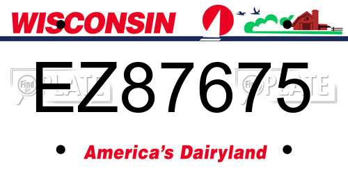 EZ87675 Wisconsin License Plate