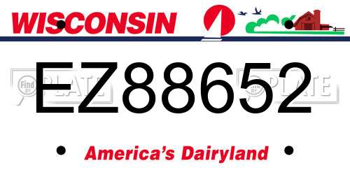 EZ88652 Wisconsin License Plate