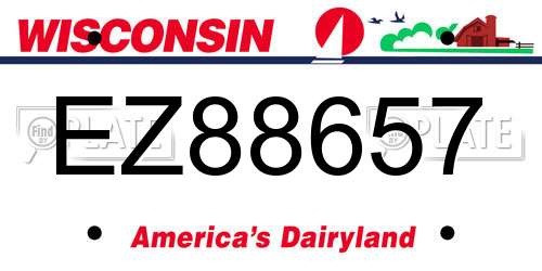 EZ88657 Wisconsin License Plate