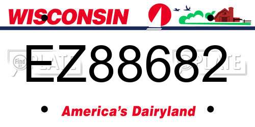 EZ88682 Wisconsin License Plate