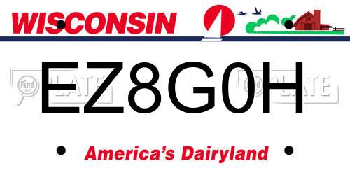 EZ8G0H Wisconsin License Plate