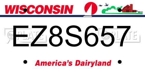 EZ8S657 Wisconsin License Plate