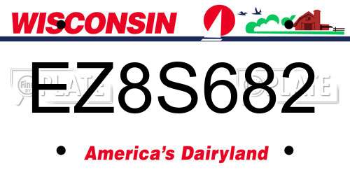 EZ8S682 Wisconsin License Plate