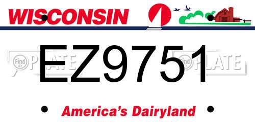 EZ9751 Wisconsin License Plate