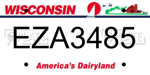 EZA3485 Wisconsin License Plate