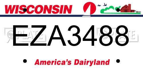 EZA3488 Wisconsin License Plate