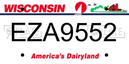 EZA9552 Wisconsin License Plate