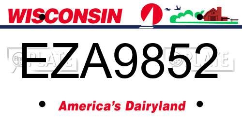 EZA9852 Wisconsin License Plate