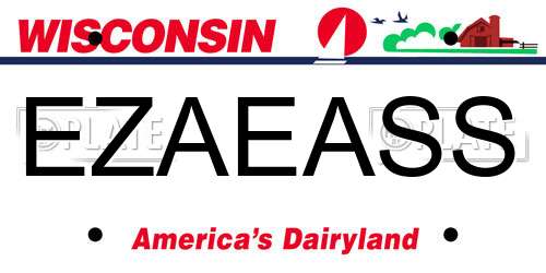 EZAEASS Wisconsin License Plate