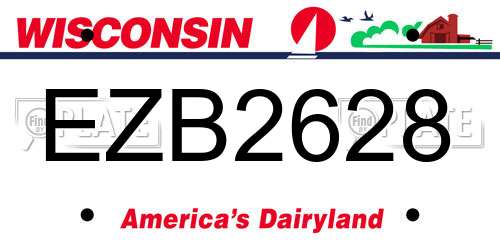 EZB2628 Wisconsin License Plate