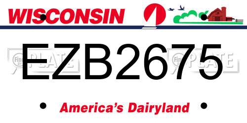 EZB2675 Wisconsin License Plate