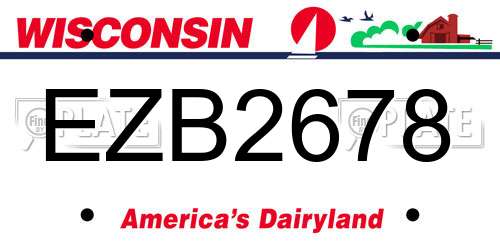 EZB2678 Wisconsin License Plate