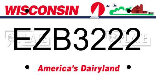 EZB3222 Wisconsin License Plate