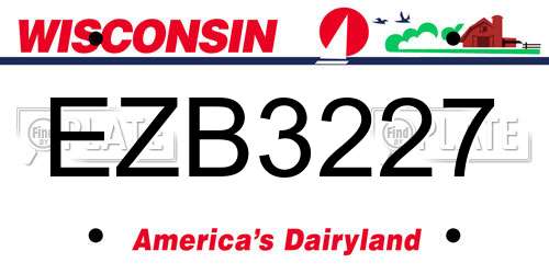 EZB3227 Wisconsin License Plate