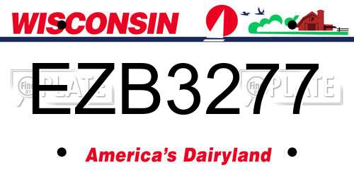 EZB3277 Wisconsin License Plate