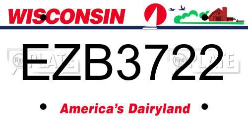 EZB3722 Wisconsin License Plate