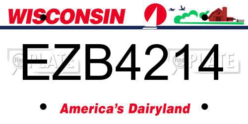 EZB4214 Wisconsin License Plate
