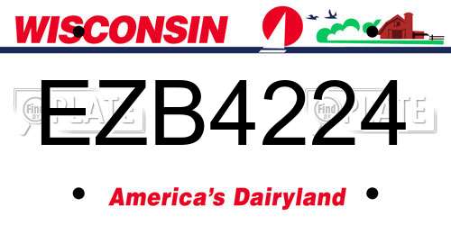 EZB4224 Wisconsin License Plate