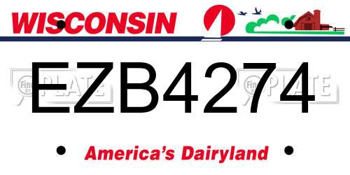 EZB4274 Wisconsin License Plate
