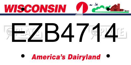 EZB4714 Wisconsin License Plate