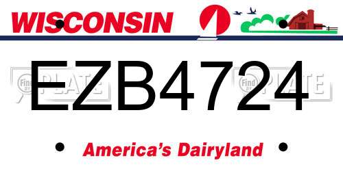 EZB4724 Wisconsin License Plate