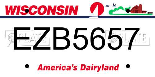 EZB5657 Wisconsin License Plate