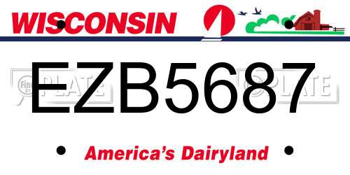EZB5687 Wisconsin License Plate