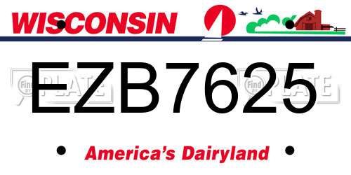 EZB7625 Wisconsin License Plate