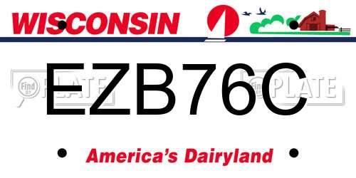EZB76C Wisconsin License Plate