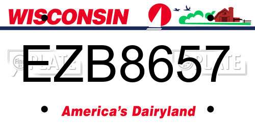 EZB8657 Wisconsin License Plate