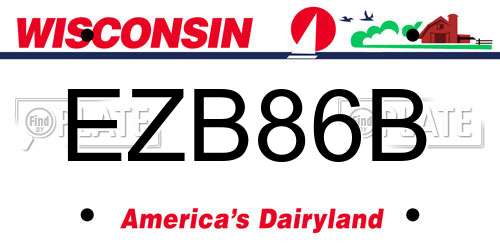 EZB86B Wisconsin License Plate
