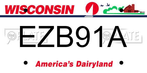 EZB91A Wisconsin License Plate